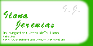 ilona jeremias business card